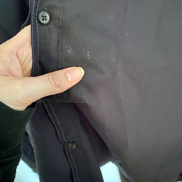 Black Light-weight Button Up Collared Long Sleeve Sports Top - Picture 2 of 11